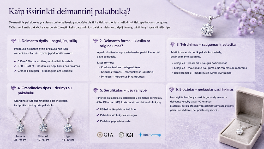 Kaip išsirinkti deimantinį pakabuką?