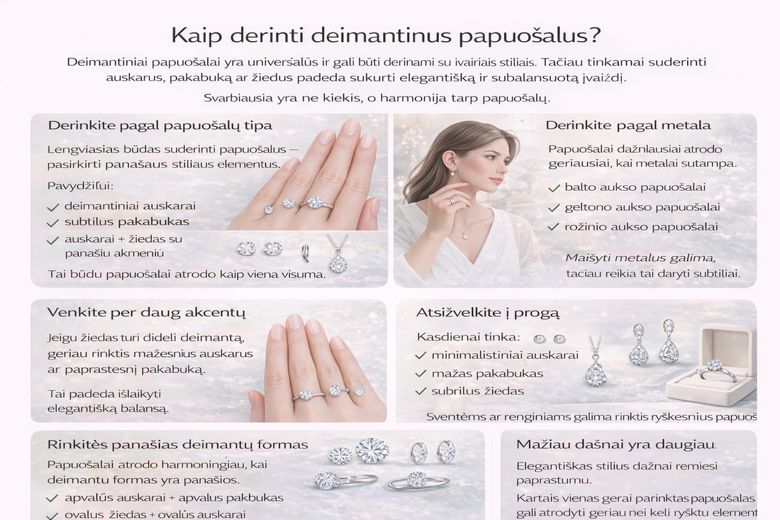 Kaip derinti deimantinius papuošalus?