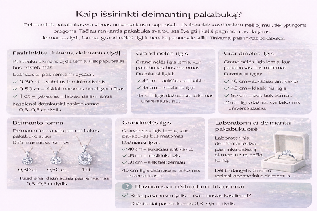Kaip išsirinkti deimantinį pakabuką?