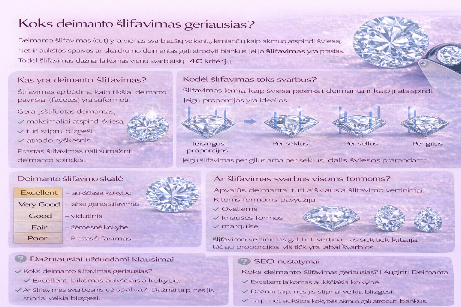 Koks deimanto šlifavimas geriausias?