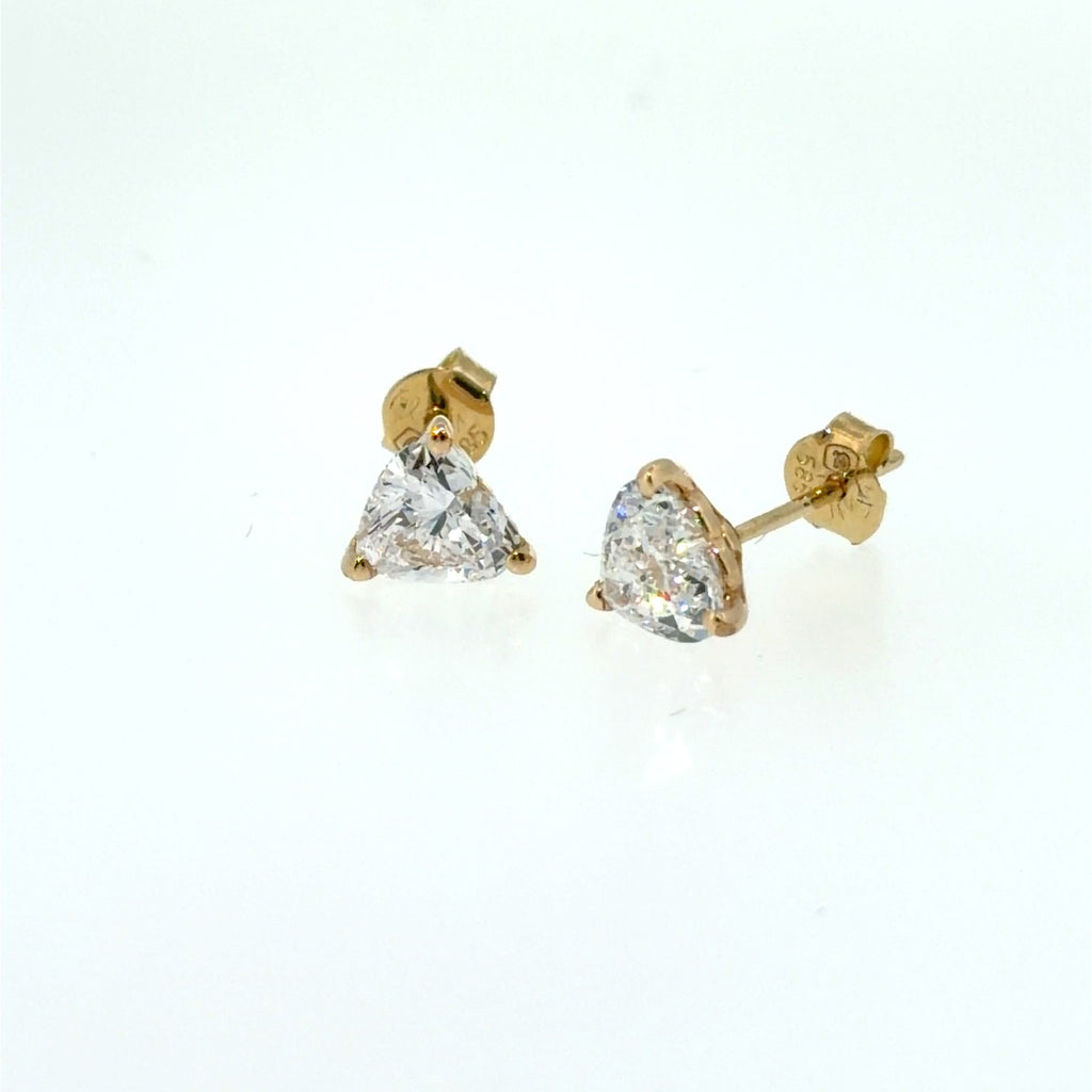 Prabangus auskarai balto aukso 2.29 ct širdelės formos | Laboratoriniai Deimantai