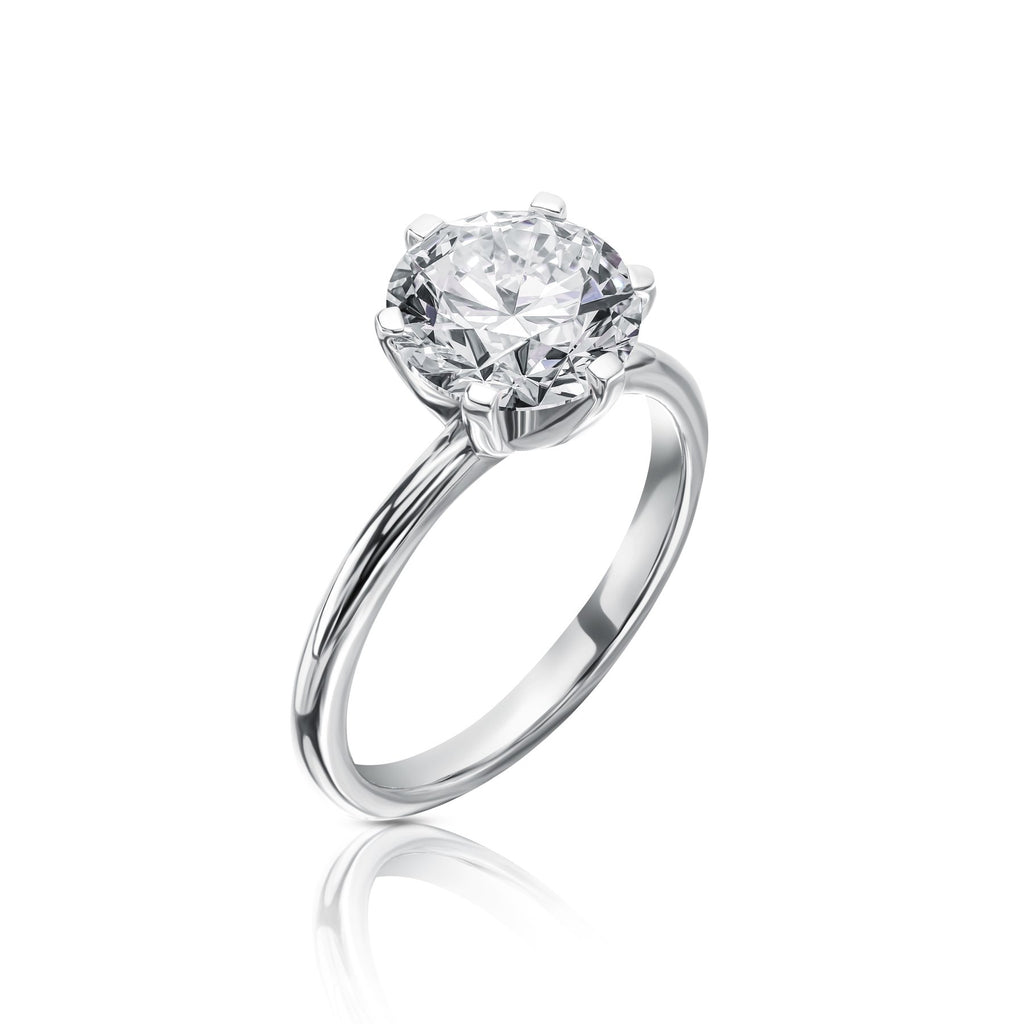 Įspūdingas žiedas balto aukso 2.00 ct apvalios formos | Laboratorinis Deimantas