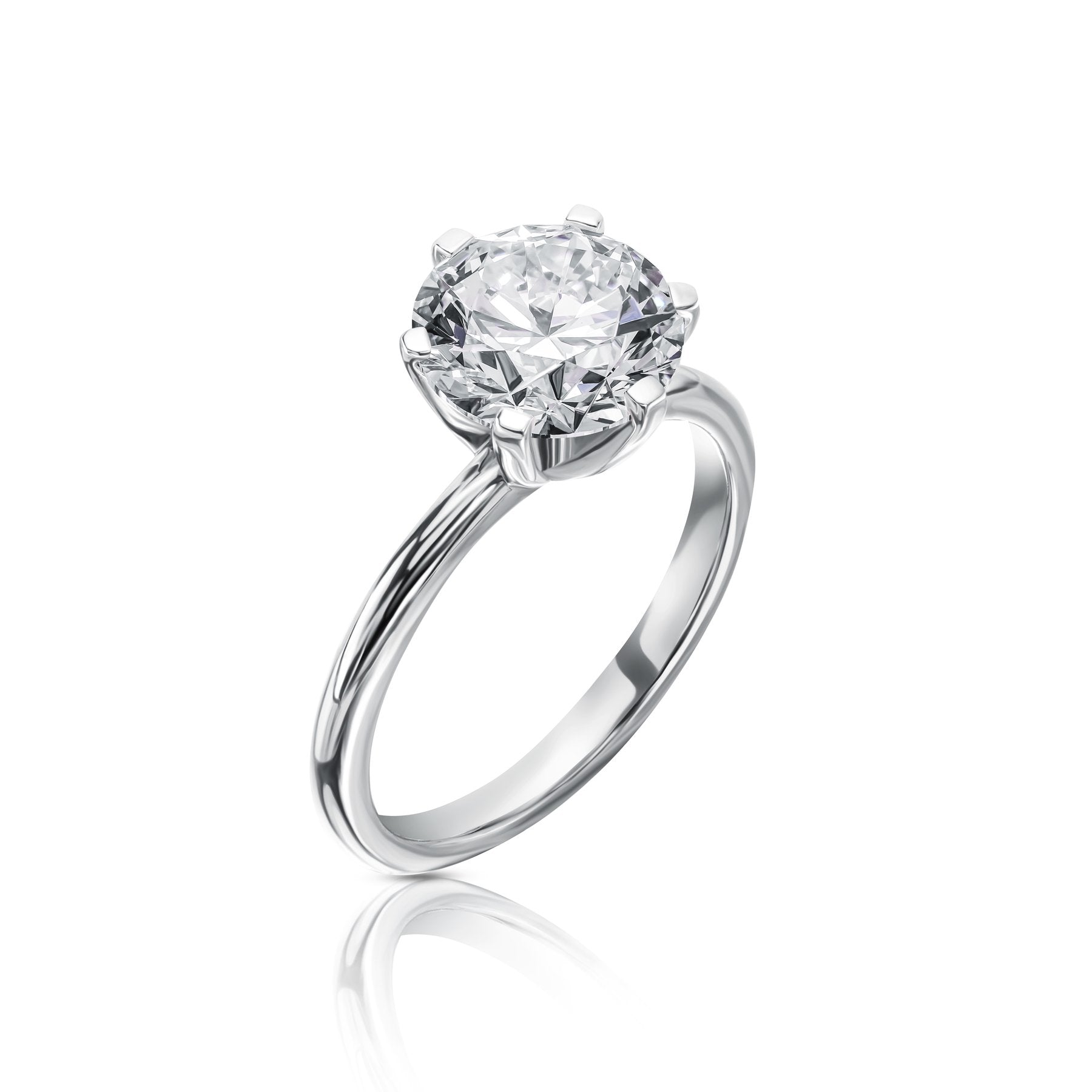 Įspūdingas žiedas balto aukso 2.00 ct apvalios formos | Laboratorinis Deimantas