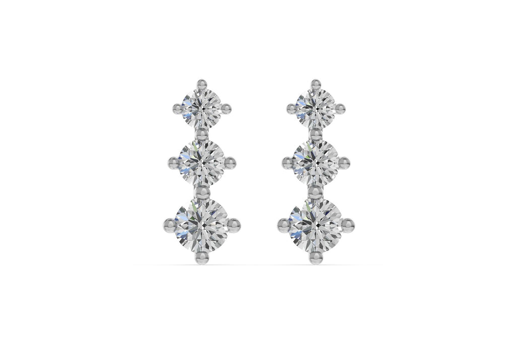 Išskirtiniai Auskarai su Augintais Deimantais 3.52 ct | Auksas