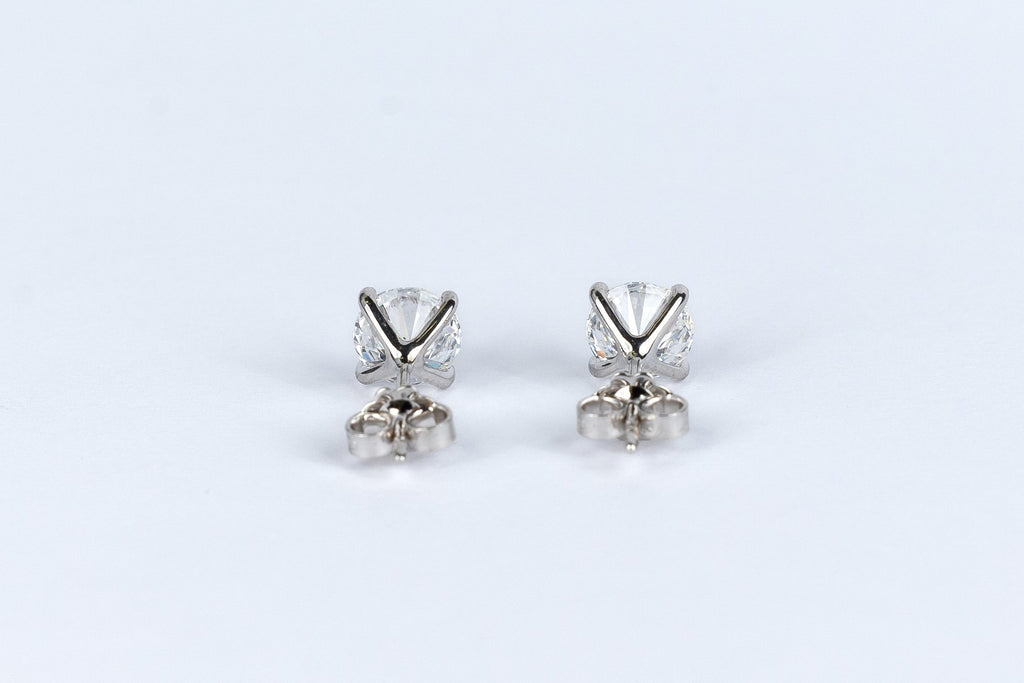 Klasikiniai Auksiniai Auskarai 2.00 ct | Laboratorinis Deimantas