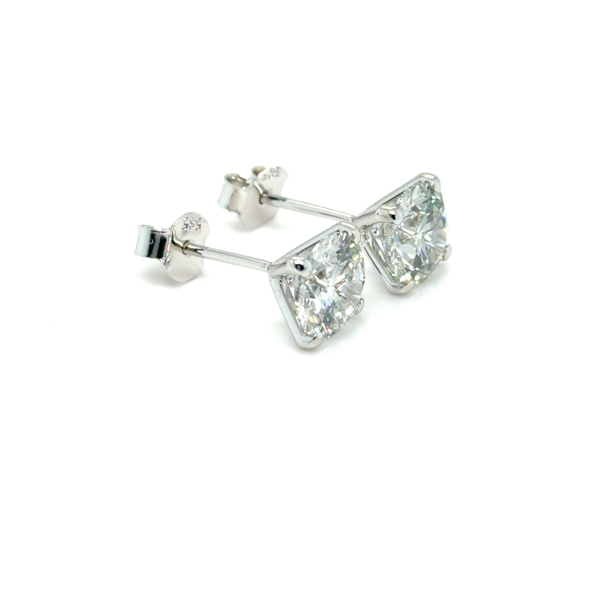 Elegantiški auskarai balto aukso 1.05 ct apvalių deimantų | Laboratoriniai Deimantai