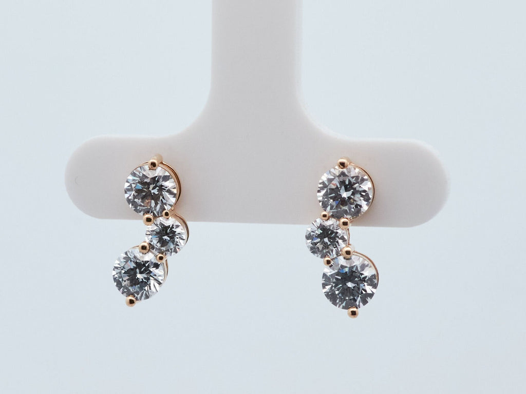 Klasikiniai Auksiniai Auskarai 2.01 ct | Laboratorinis Deimantas