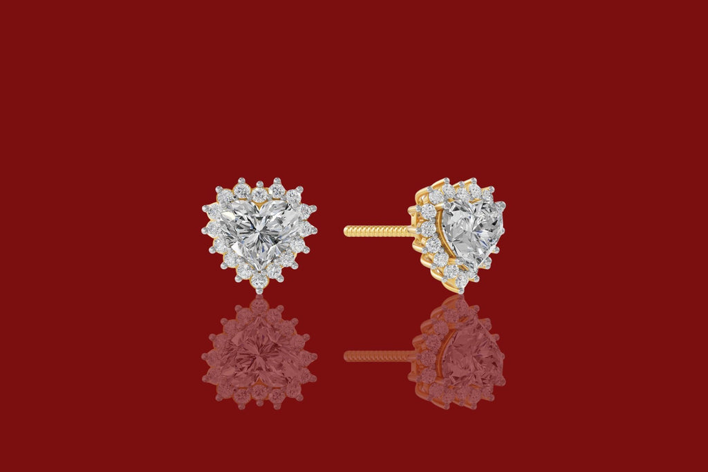 Romantiški Auskarai Širdelės Formos 2.18 ct | Auginti Deimantai
