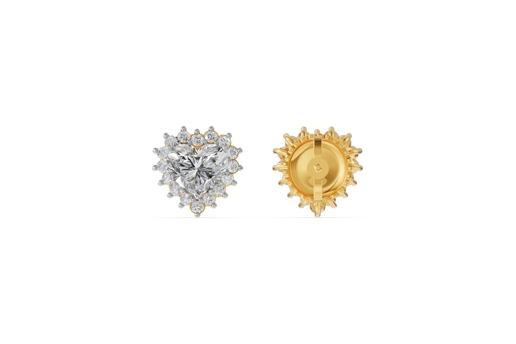 Romantiški Auskarai Širdelės Formos 2.18 ct | Auginti Deimantai
