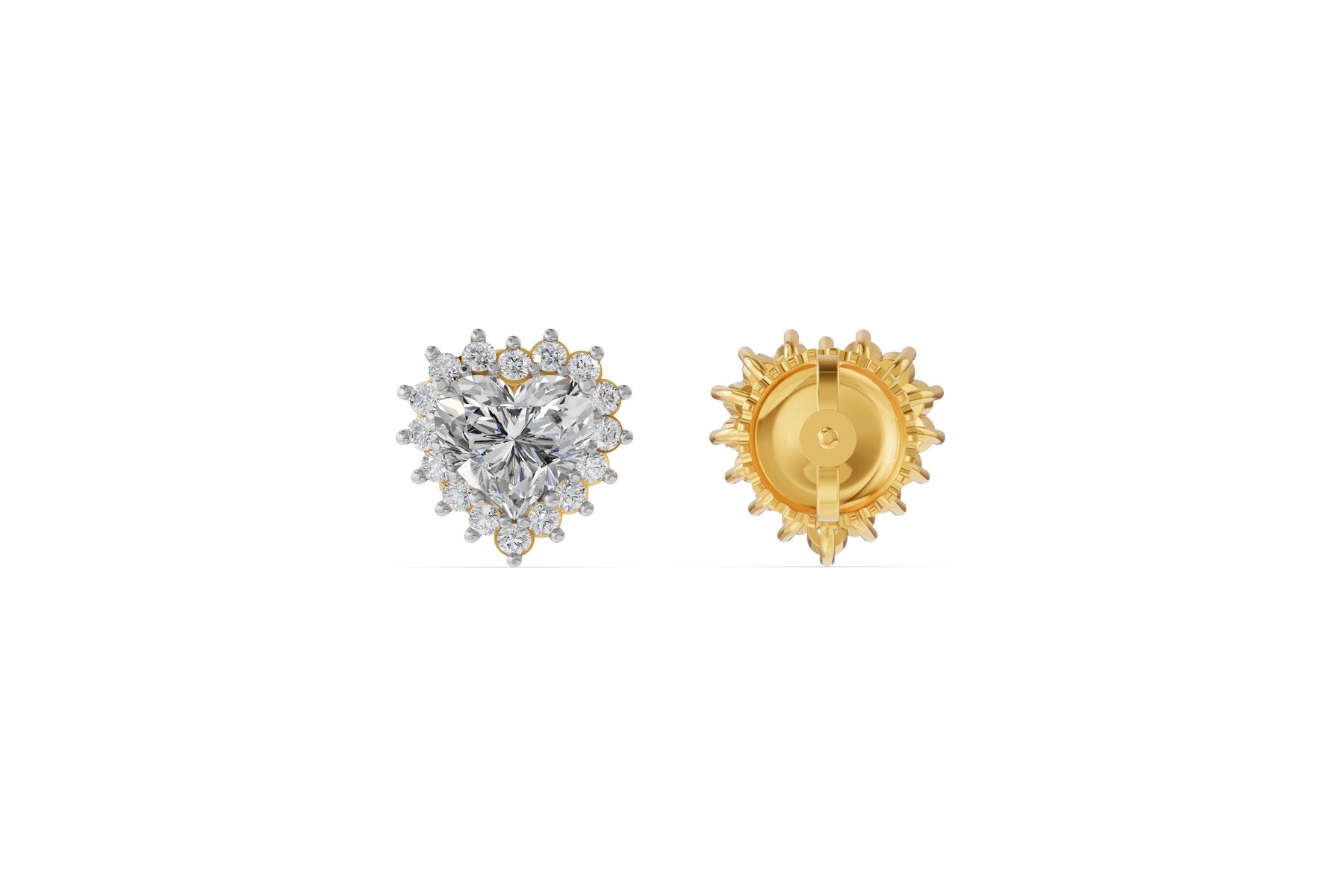 Romantiški Auskarai Širdelės Formos 2.18 ct | Auginti Deimantai