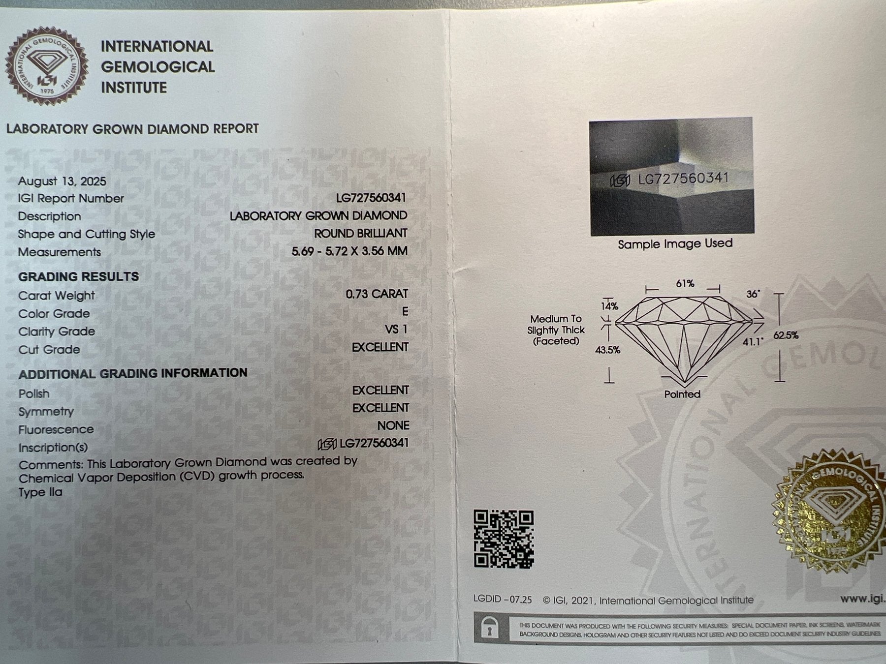 Klasikiniai Auksiniai Auskarai 1.46 ct | Laboratorinis Deimantas
