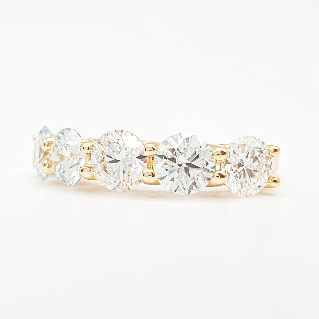 Elegantiškas Žiedas Auksinis 2.14 ct | Auginti Deimantai