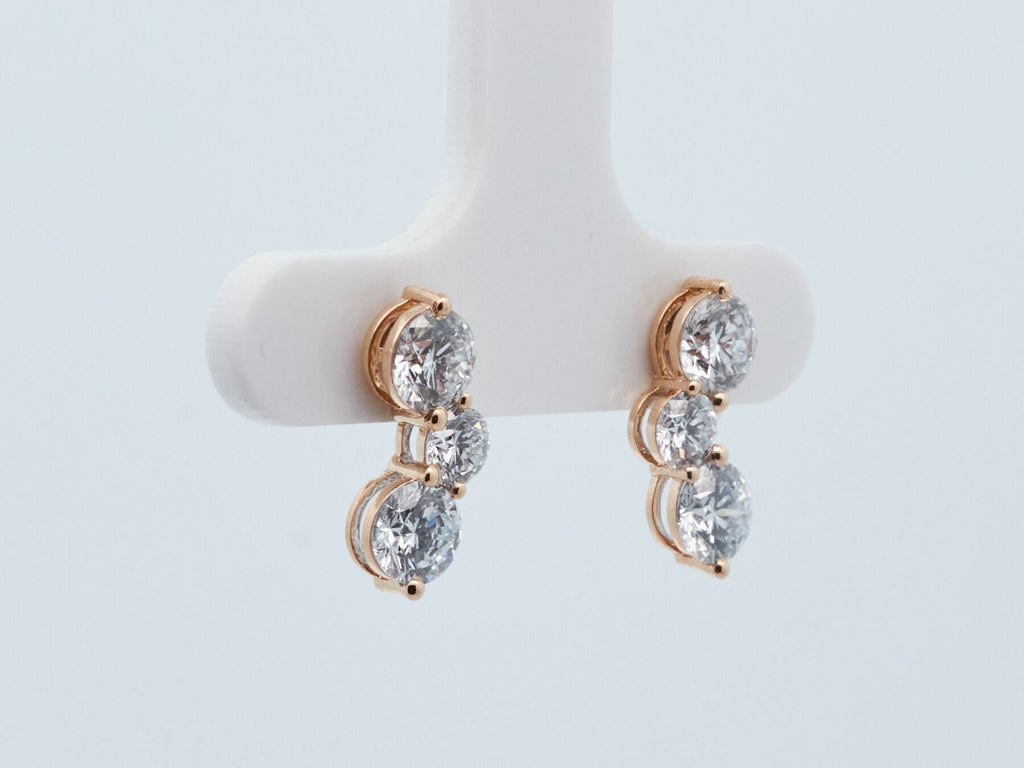 Klasikiniai Auksiniai Auskarai 2.01 ct | Laboratorinis Deimantas