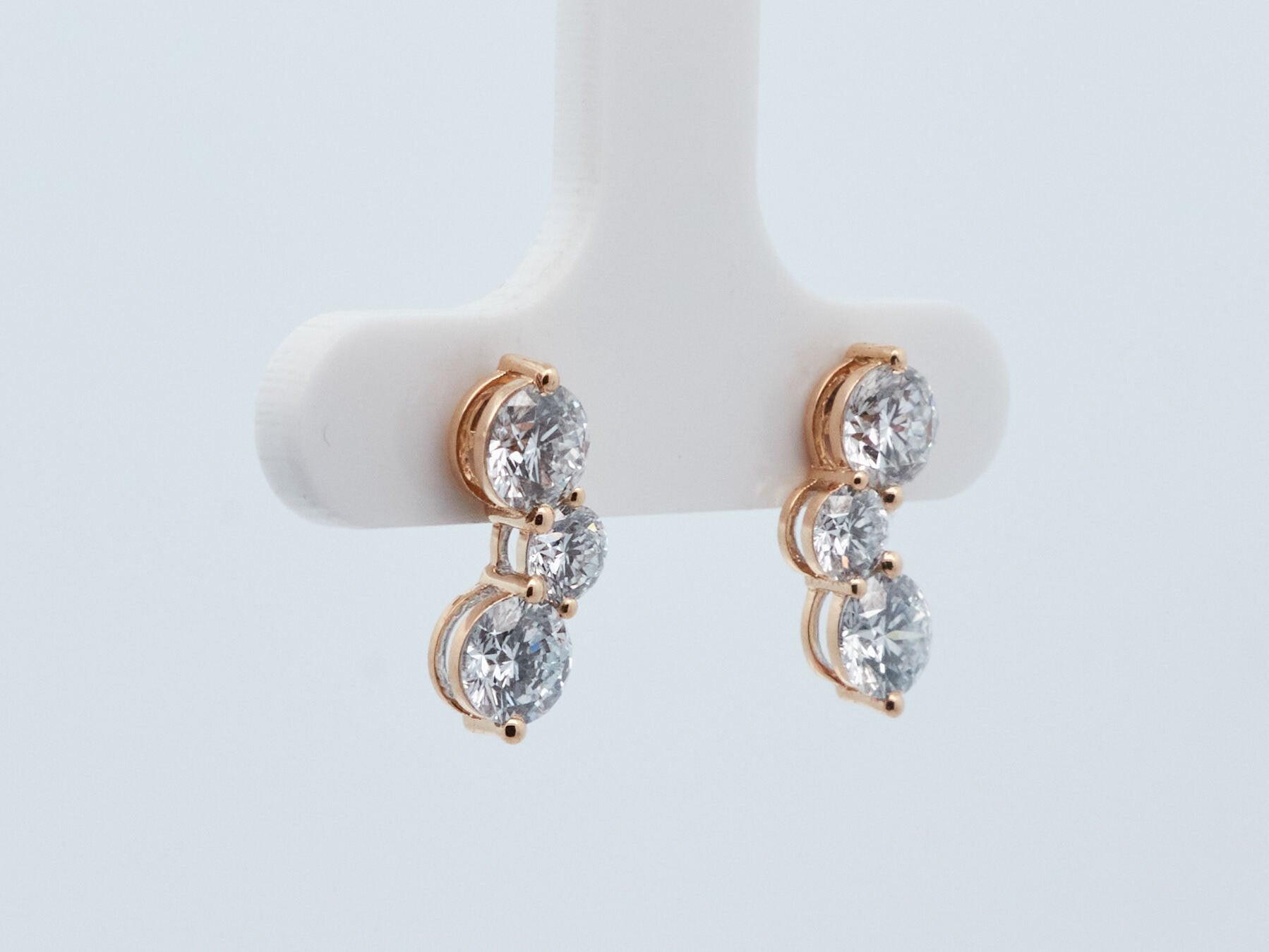 Klasikiniai Auksiniai Auskarai 2.01 ct | Laboratorinis Deimantas