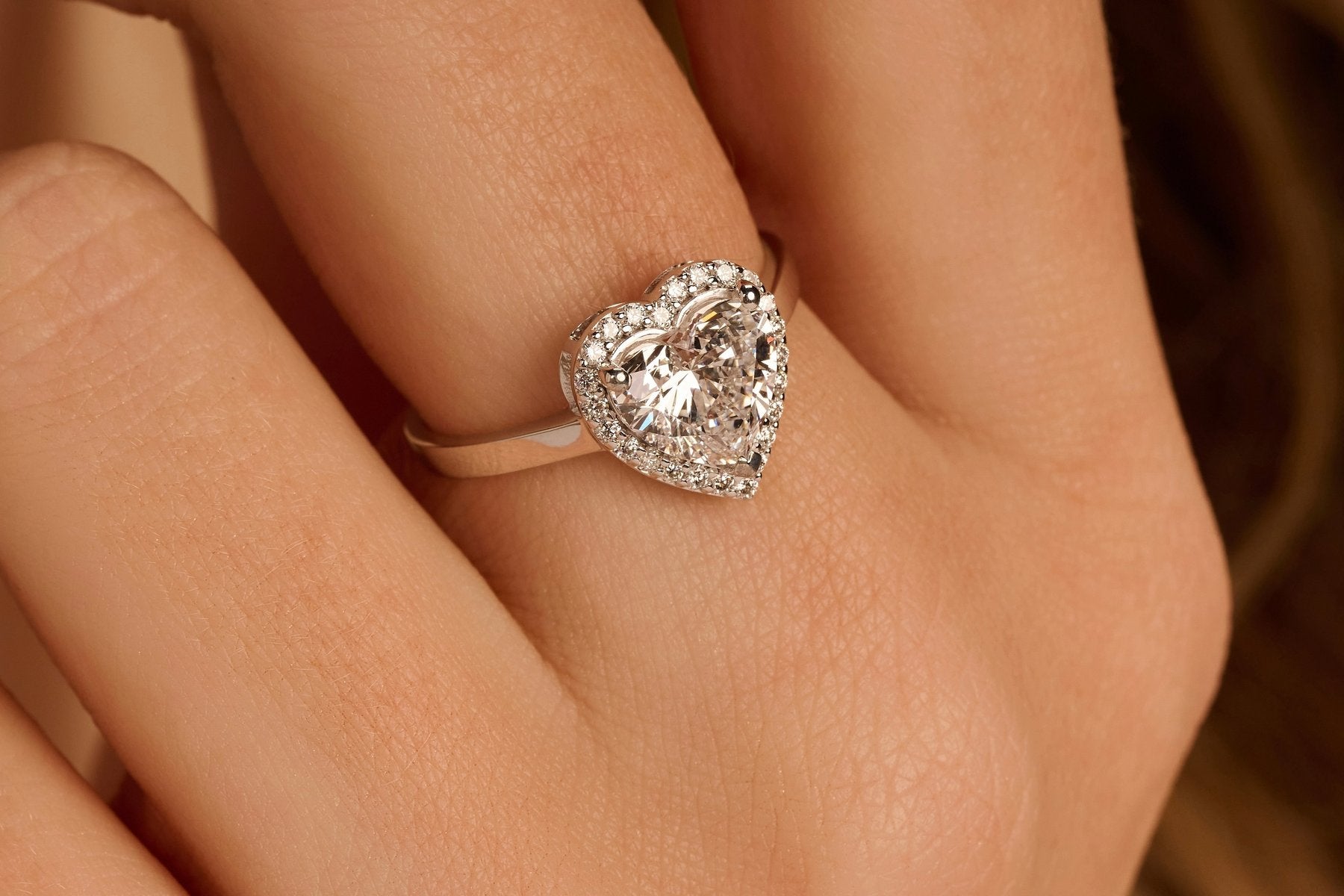 Romantiškas Žiedas Širdelės Formos 2.18 ct | Auginti Deimantai