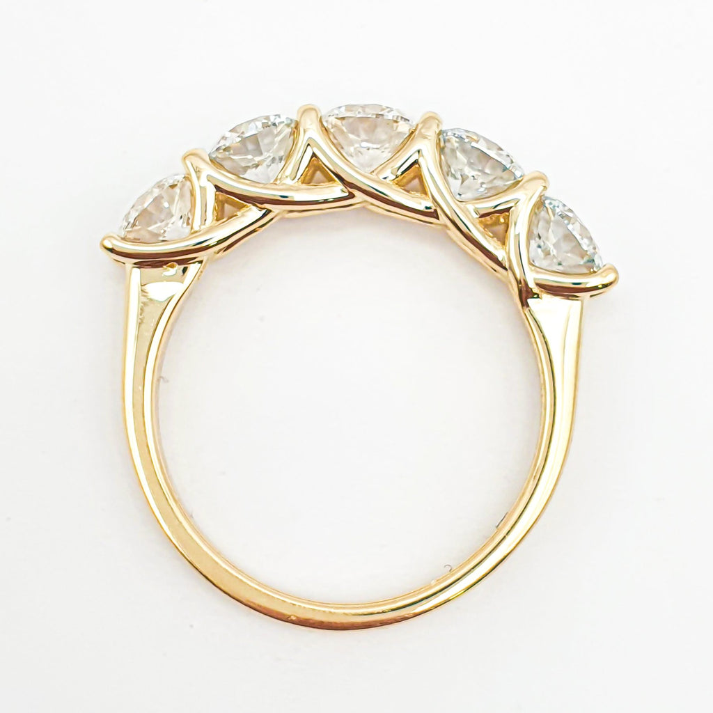 Elegantiškas Žiedas Auksinis 2.14 ct | Auginti Deimantai
