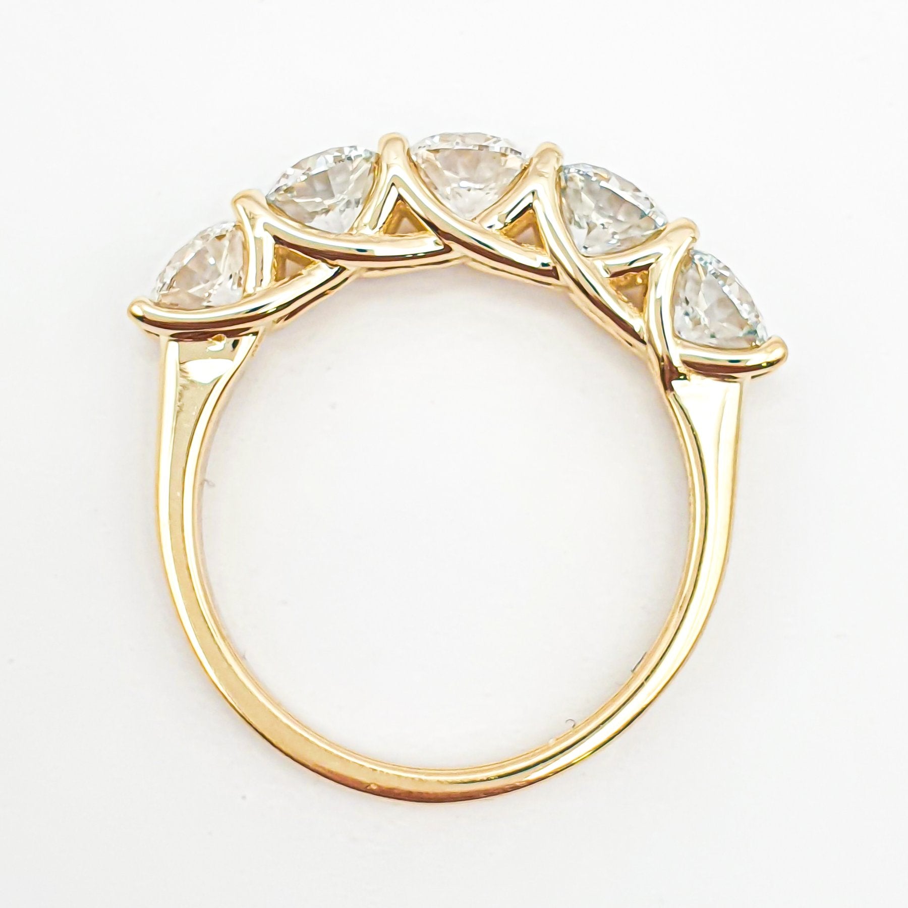 Elegantiškas Žiedas Auksinis 2.14 ct | Auginti Deimantai