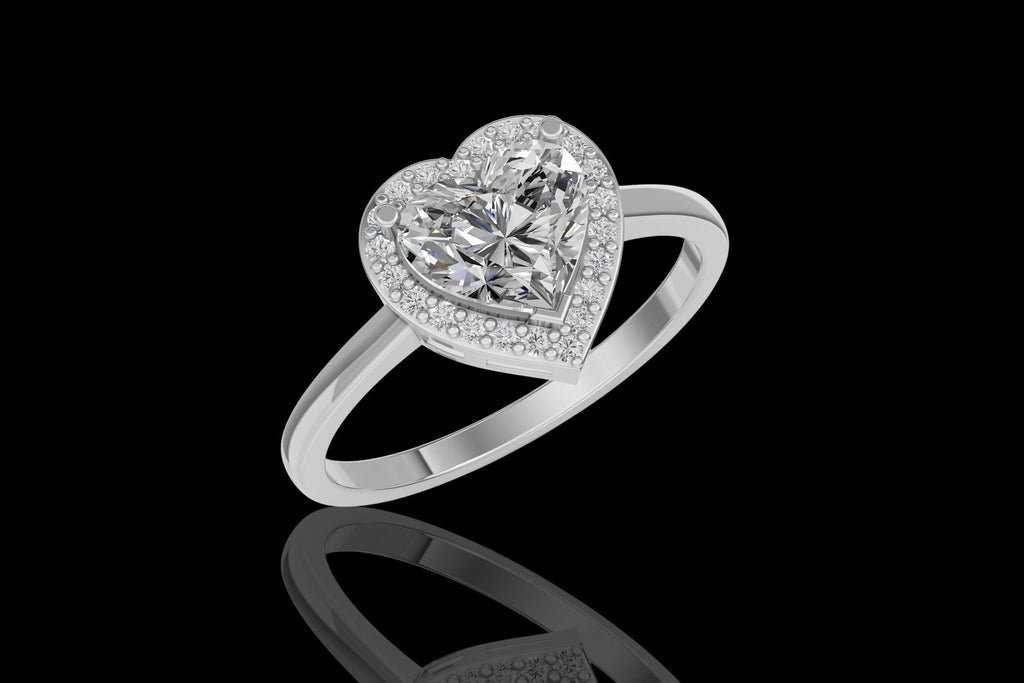 Romantiškas Žiedas Širdelės Formos 2.18 ct | Auginti Deimantai