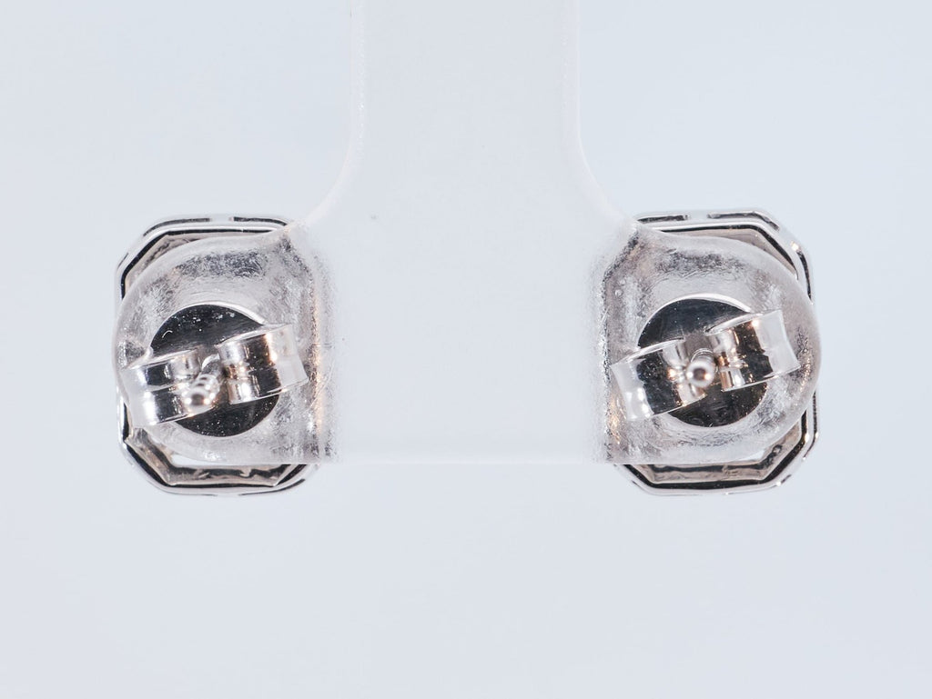 Prabangus auskarai balto aukso 2.29 ct smaragdo formos | Laboratoriniai Deimantai