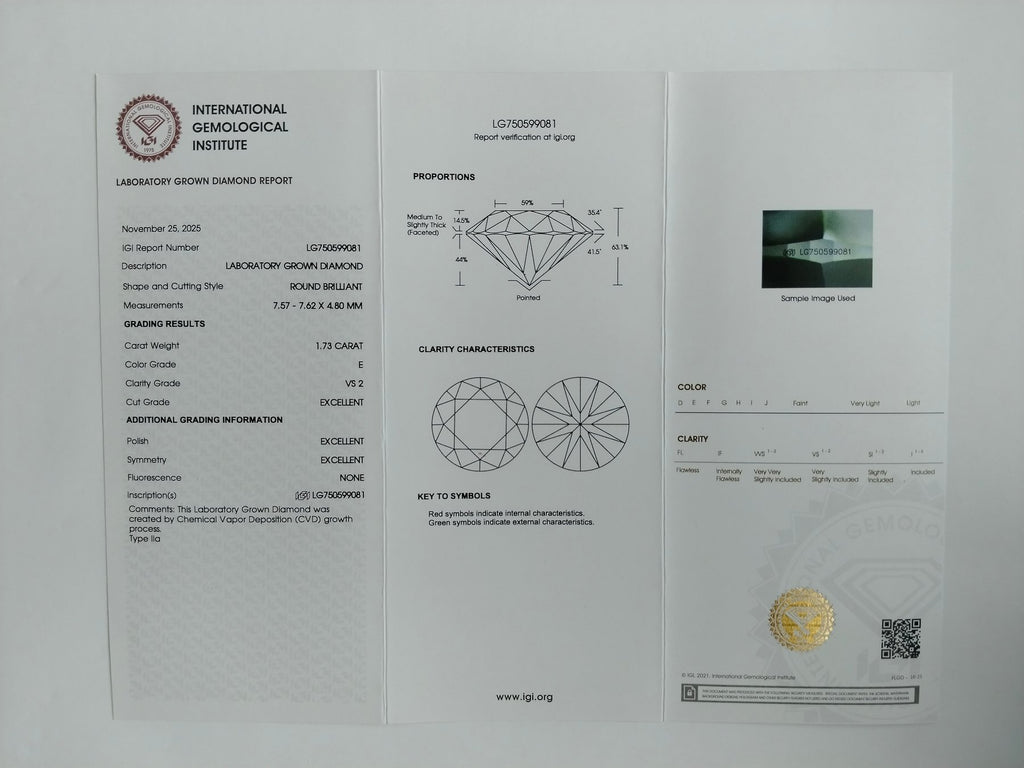 Elegantiškas Auksinis Žiedas 1.73 ct | Laboratorinis Deimantas