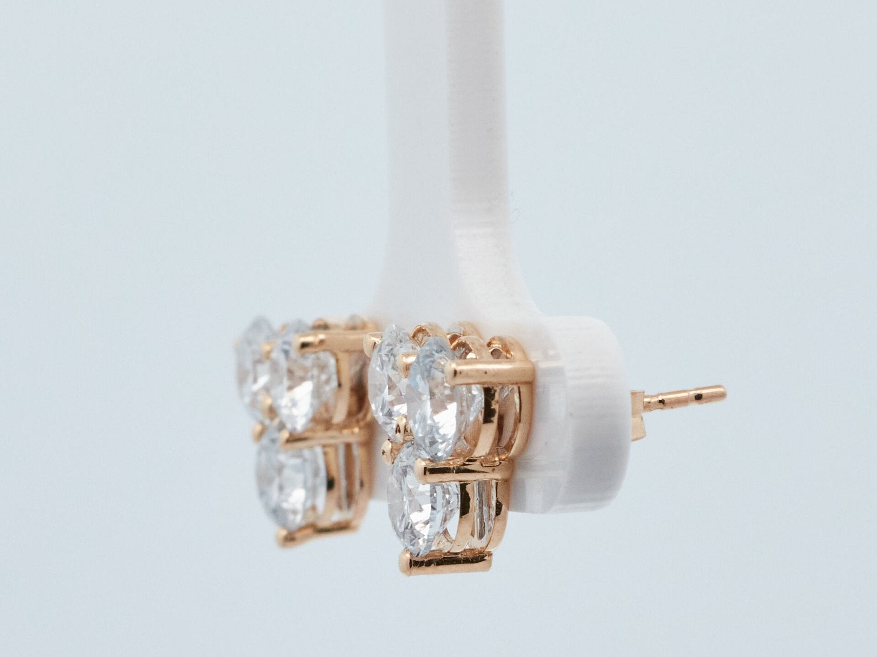 Elegantiški Auksiniai Auskarai 2.71 ct | Auginti Deimantai