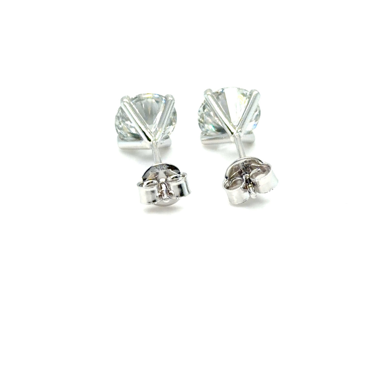 Elegantiški auskarai balto aukso 1.05 ct apvalių deimantų | Laboratoriniai Deimantai