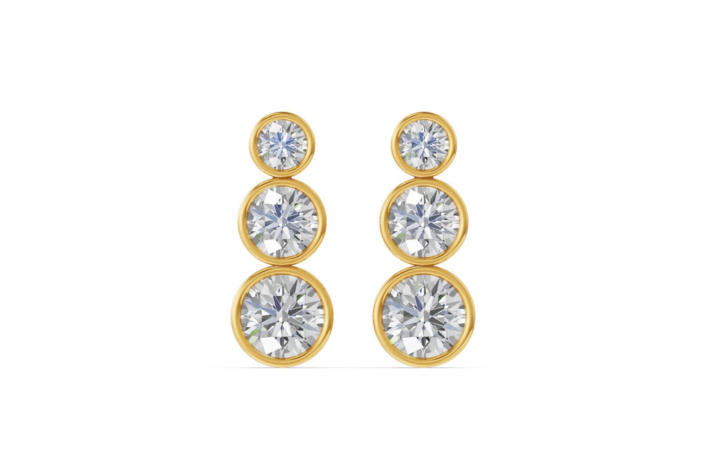 Elegantiški Auksiniai Auskarai 2.04 ct | Laboratorinis Deimantas