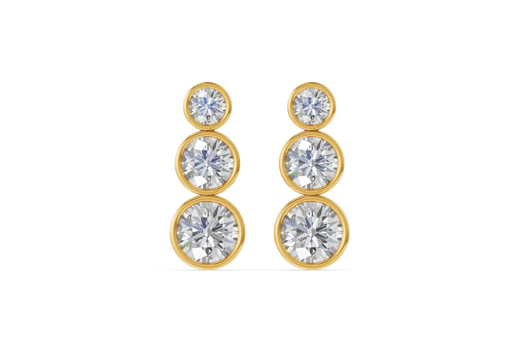 Elegantiški Auksiniai Auskarai 2.04 ct | Laboratorinis Deimantas