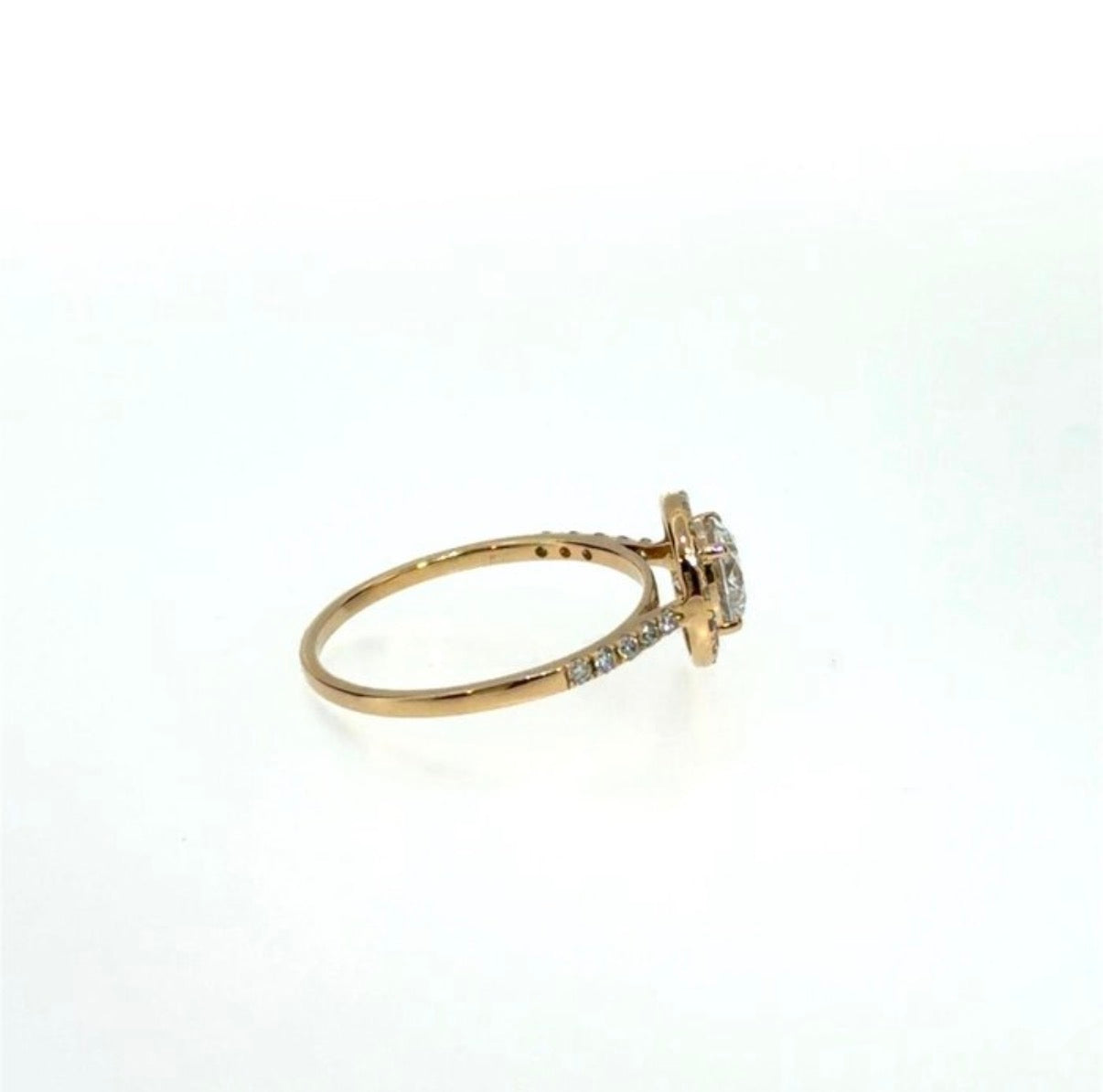 Prabangus žiedas geltono aukso 1.09 ct apvalios formos | Laboratoriniai Deimantai