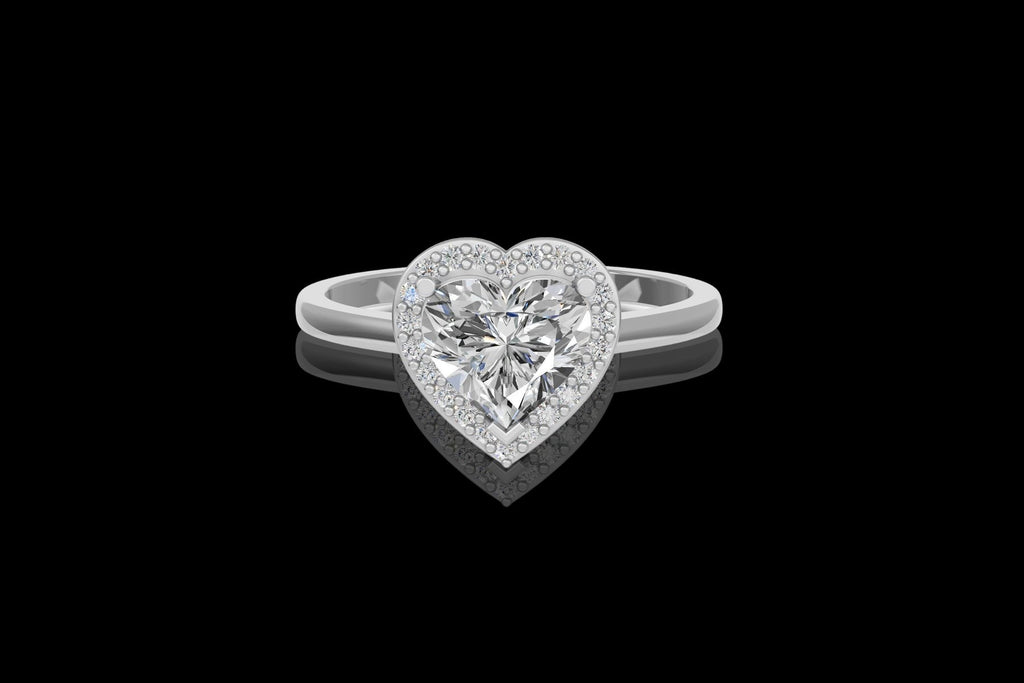 Romantiškas Žiedas Širdelės Formos 2.18 ct | Auginti Deimantai