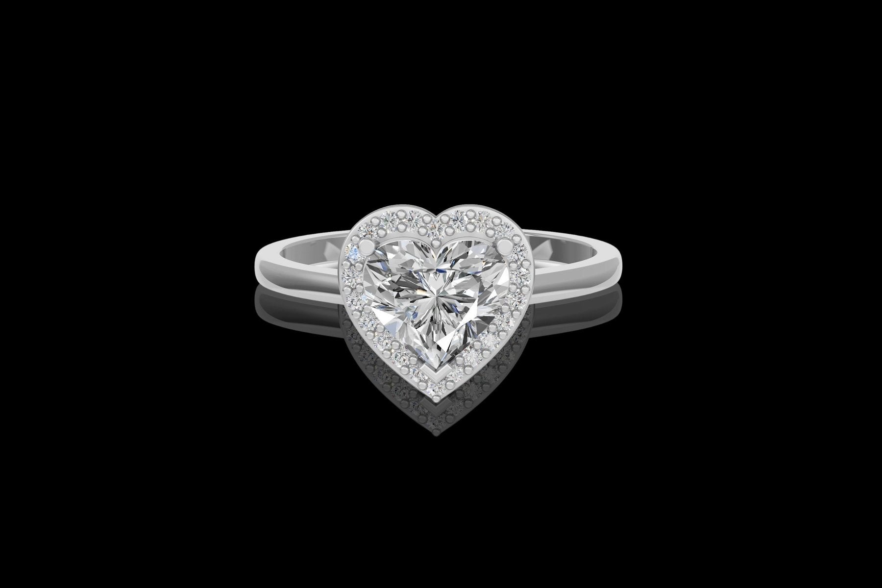 Romantiškas Žiedas Širdelės Formos 2.18 ct | Auginti Deimantai