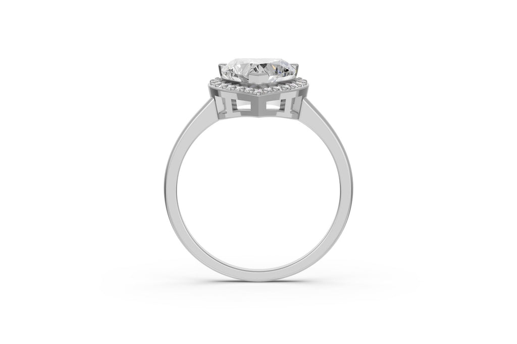 Romantiškas Žiedas Širdelės Formos 2.18 ct | Auginti Deimantai