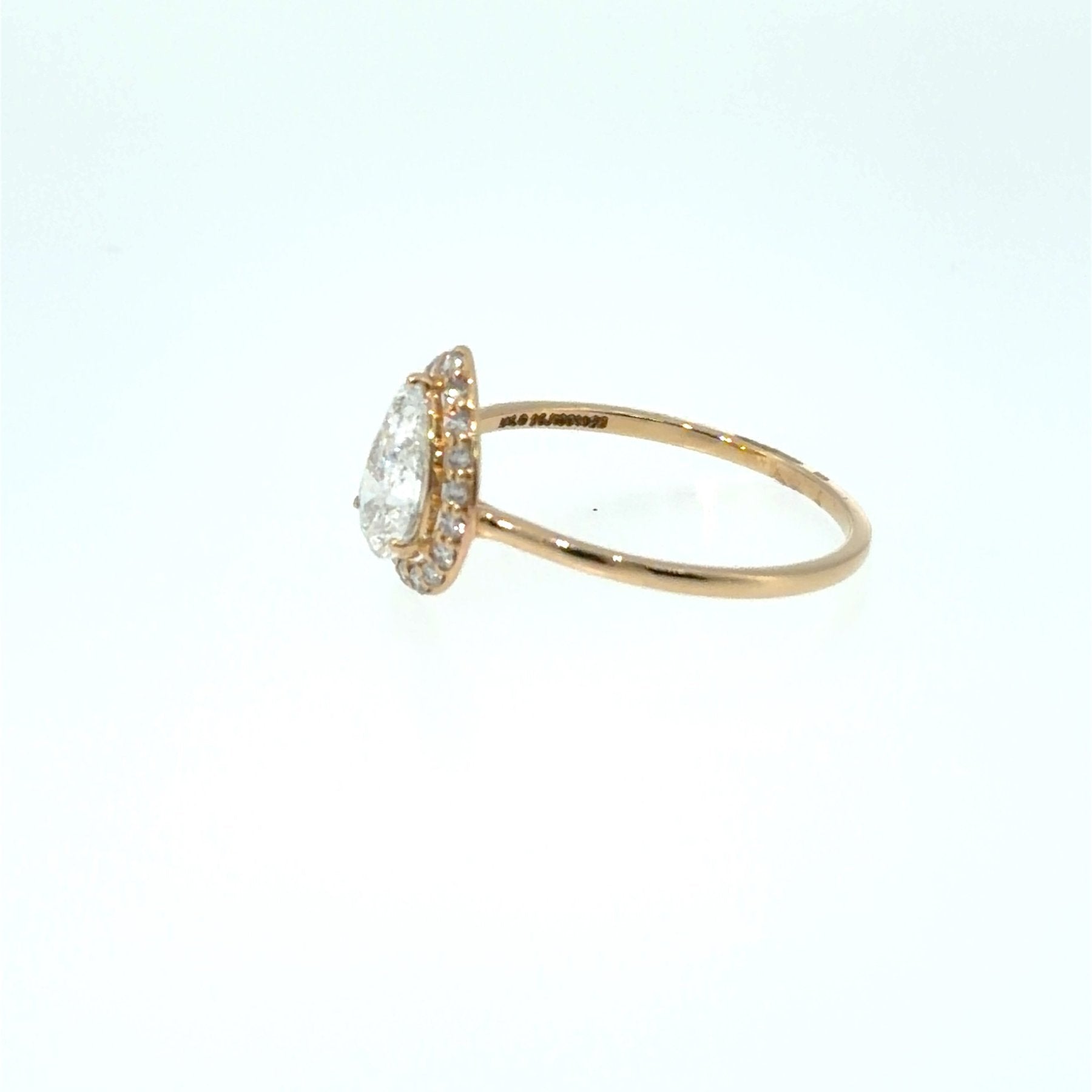 Elegantiškas žiedas geltono aukso 1.01 ct kriaušės formos | Laboratoriniai Deimantai