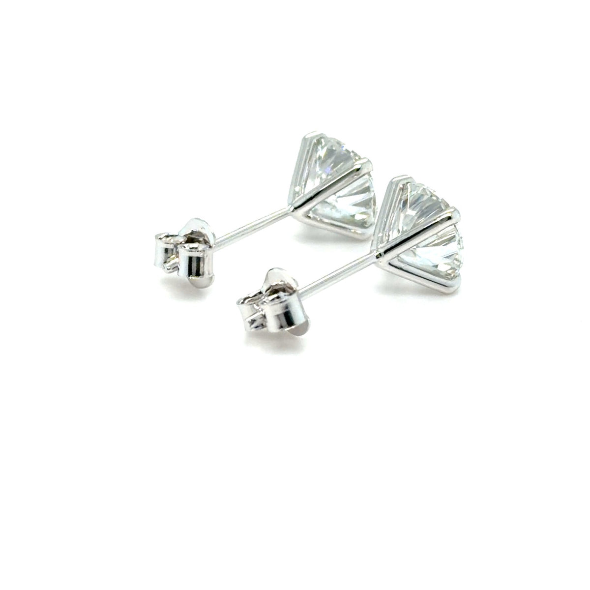 Elegantiški auskarai balto aukso 1.05 ct apvalių deimantų | Laboratoriniai Deimantai