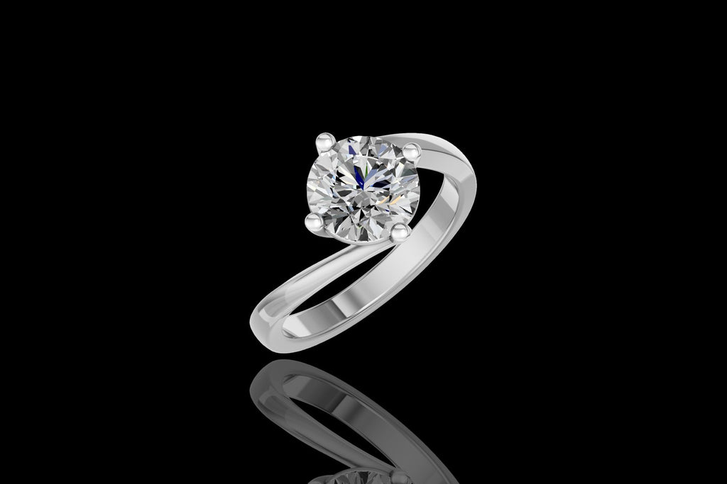 Klasikinis Auksinis Žiedas 2.20 ct | Auginti Deimantai