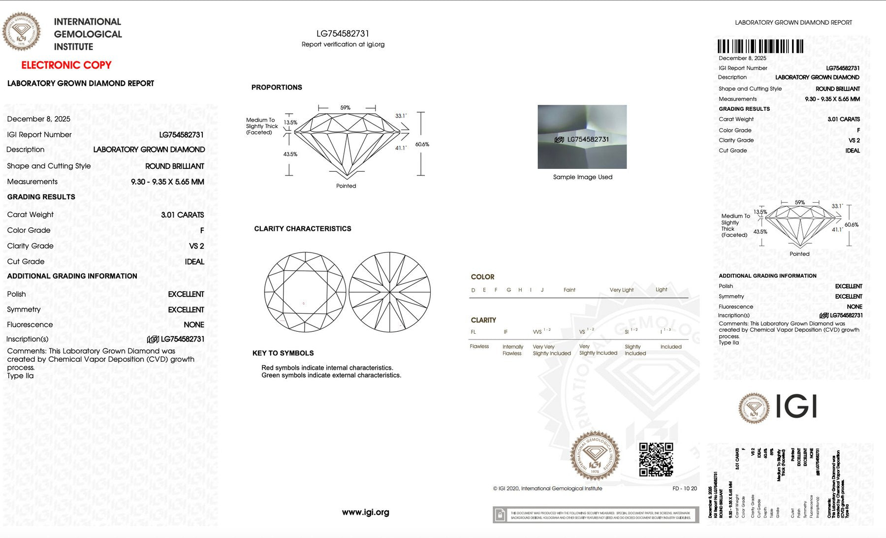 Prabangus Auksinis Pakabukas 3.01 ct | Laboratorinis Deimantas