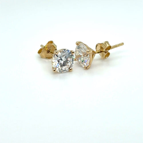 Elegantiški Auksiniai Auskarai 1.45ct su Laboratoriniais Deimantais