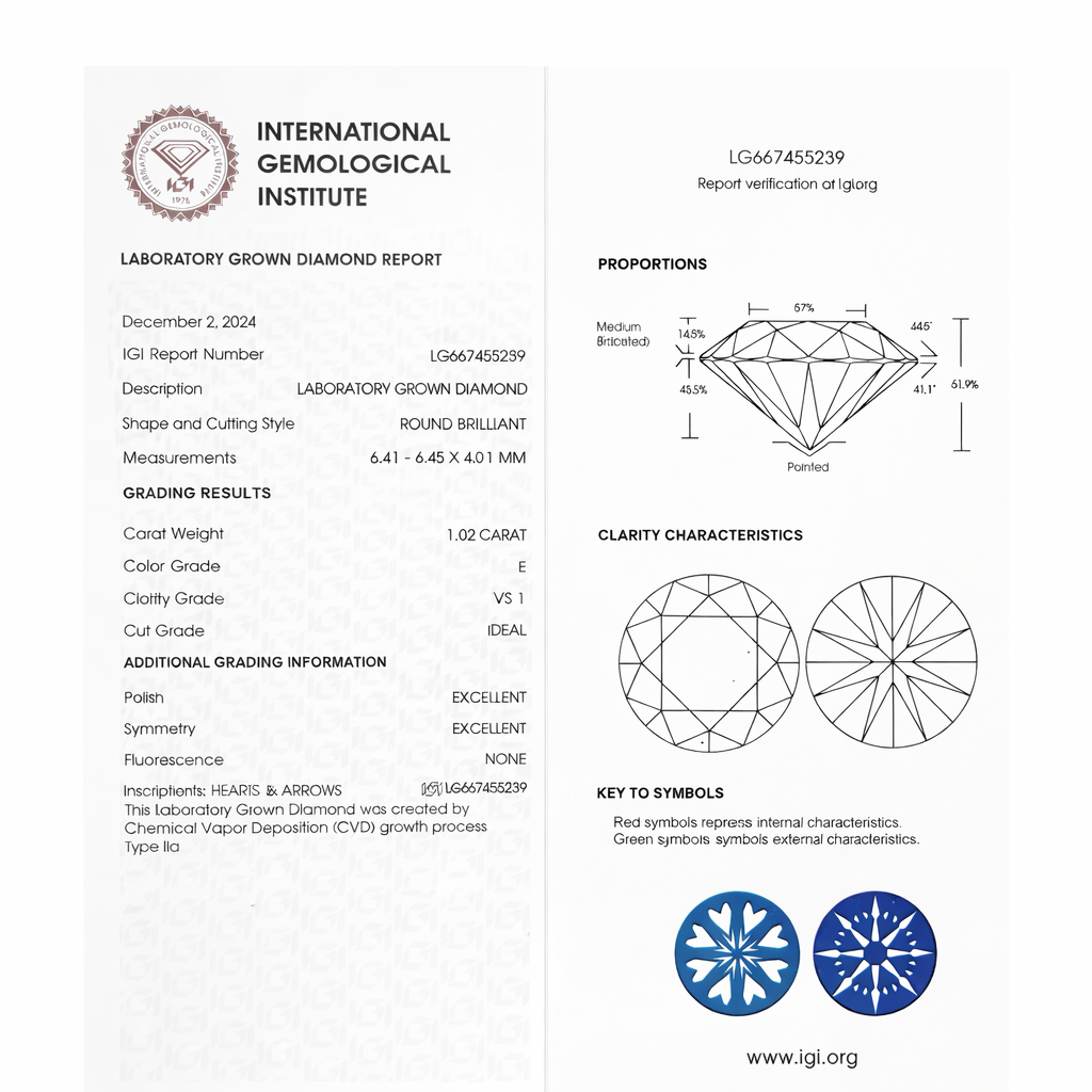 Elegantiški Auksiniai Auskarai 2.35 ct | Laboratorinis Deimantas