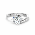 Klasikinis Auksinis Žiedas 2.20 ct | Auginti Deimantai