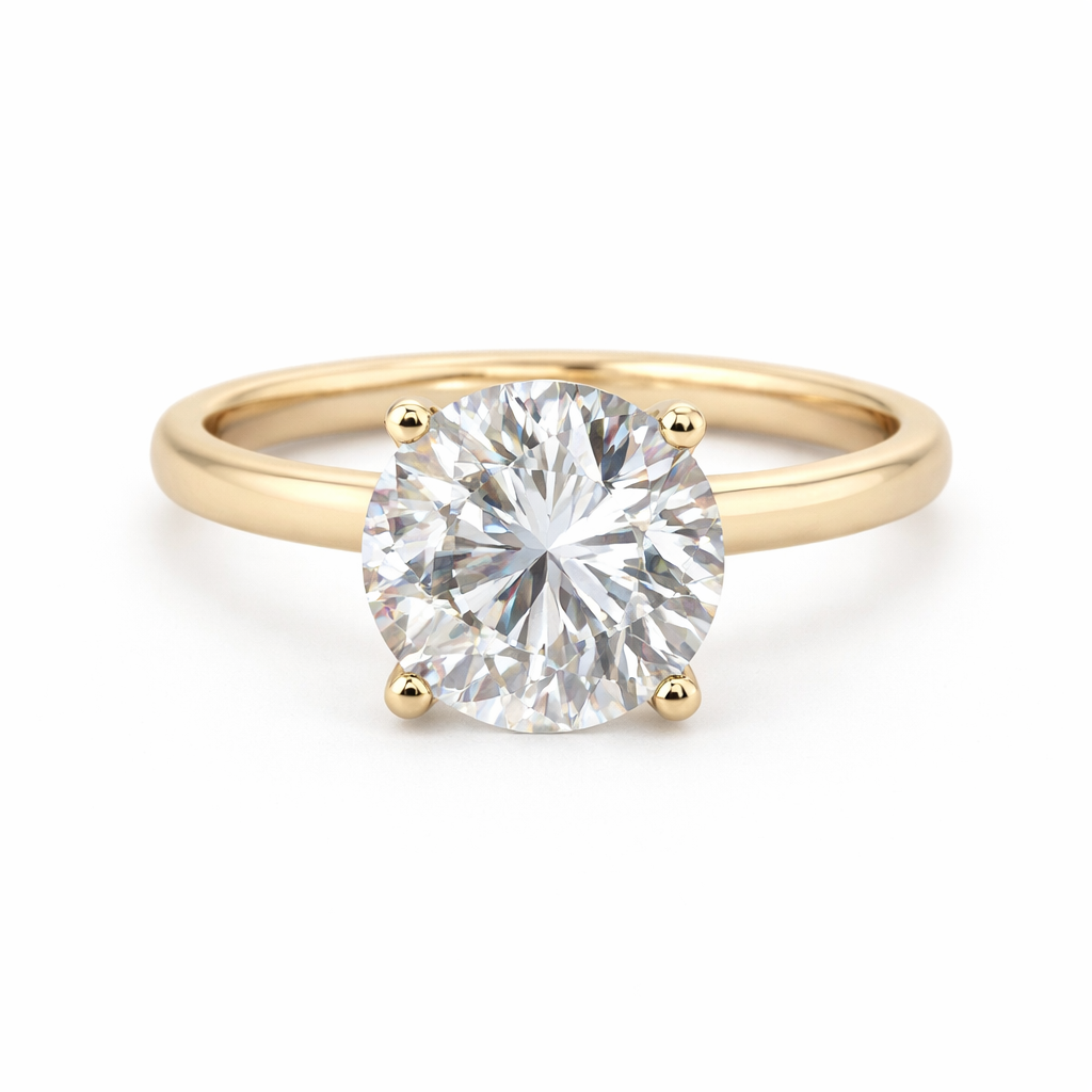 Prabangus Auksinis Žiedas 4.01 ct | Auginti Deimantai