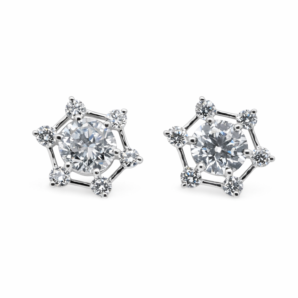 Elegantiški Auksiniai Auskarai 2.59 ct | Auginti Deimantai