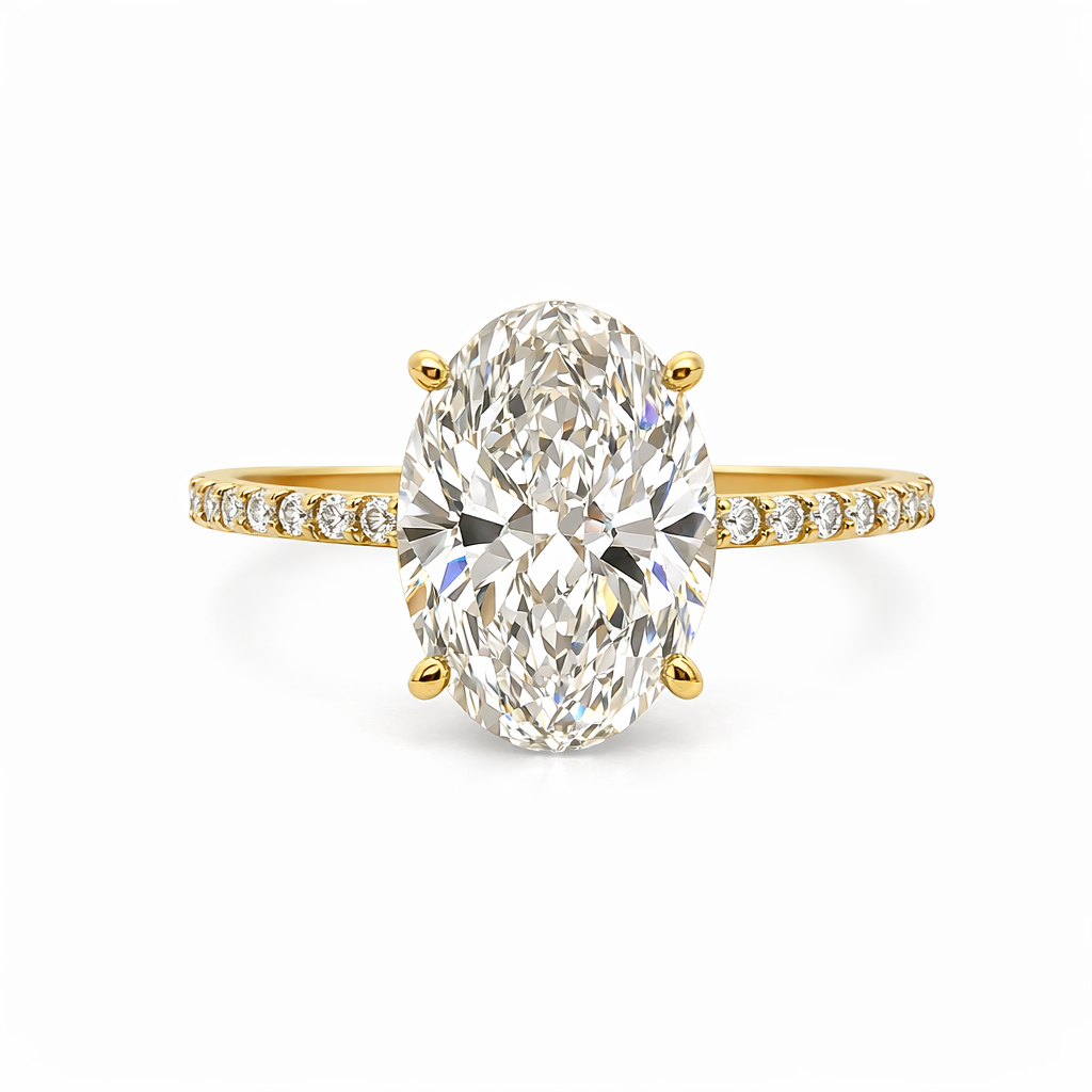 Išskirtinis Žiedas Ovalo Formos 4.26 ct | Laboratorinis Deimantas