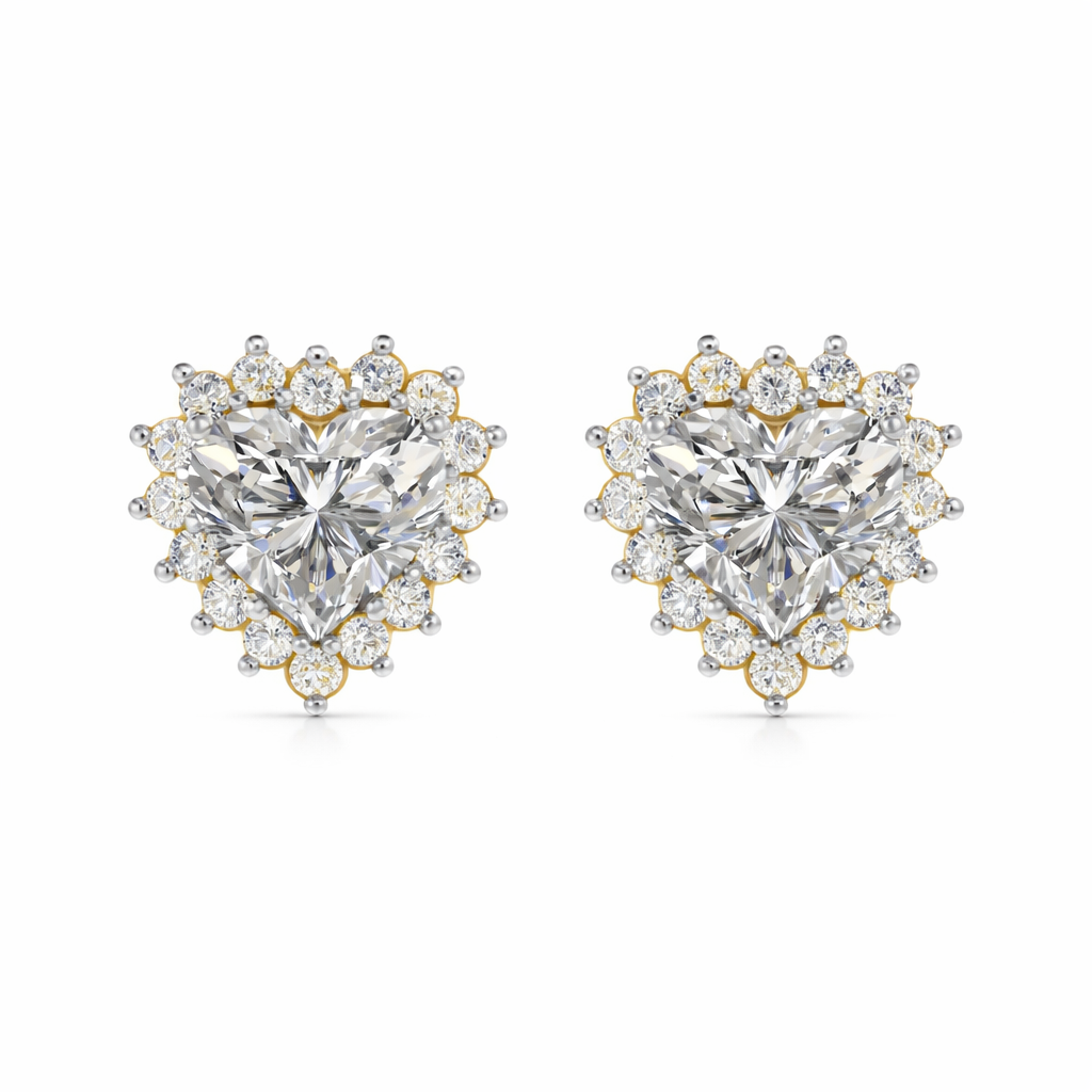 Romantiški Auskarai Širdelės Formos 2.18 ct | Auginti Deimantai