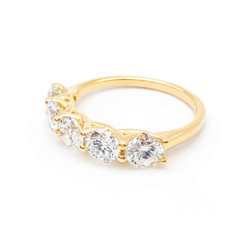 Elegantiškas Žiedas Auksinis 2.14 ct | Auginti Deimantai
