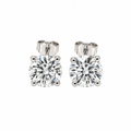 Elegantiški auskarai balto aukso 1.05 ct apvalių deimantų | Laboratoriniai Deimantai