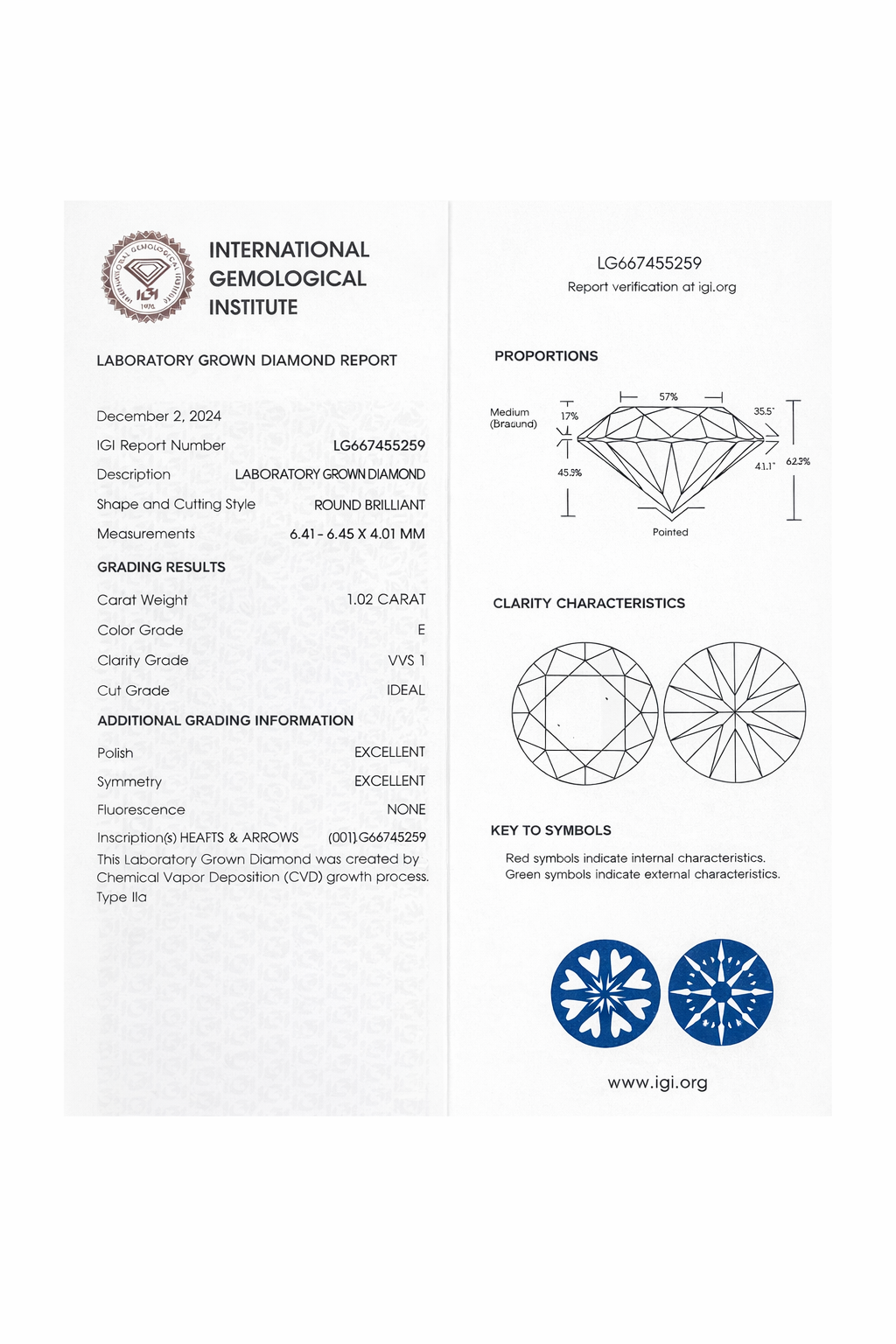Elegantiški Auksiniai Auskarai 2.35 ct | Laboratorinis Deimantas