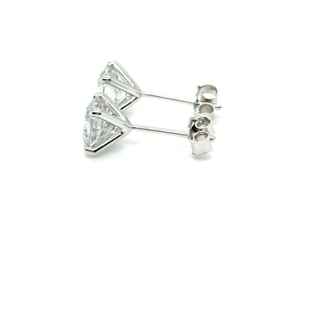 Elegantiški auskarai balto aukso 1.05 ct apvalių deimantų | Laboratoriniai Deimantai