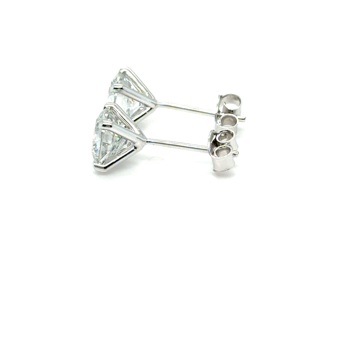 Elegantiški auskarai balto aukso 1.05 ct apvalių deimantų | Laboratoriniai Deimantai