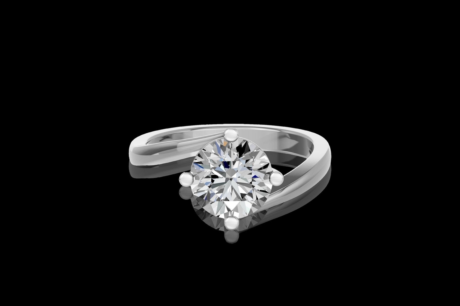 Klasikinis Auksinis Žiedas 2.20 ct | Auginti Deimantai