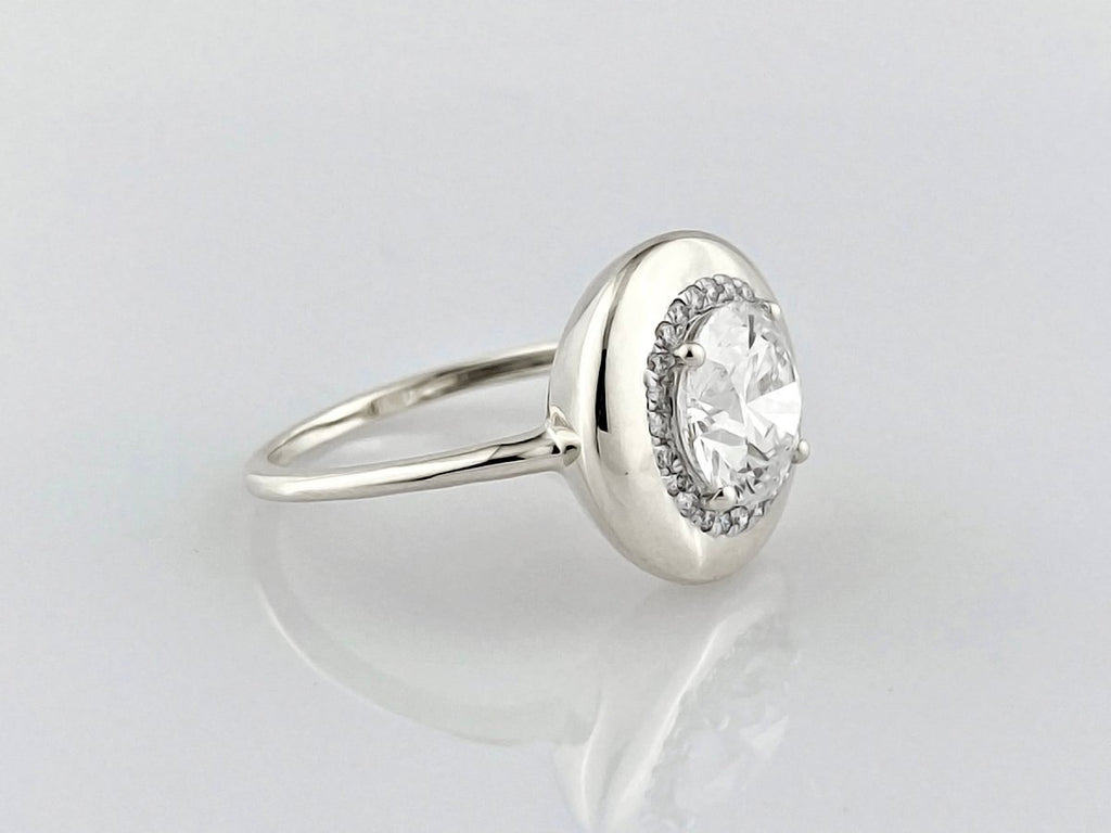 Elegantiškas Auksinis Žiedas 2.12 ct | Auginti Deimantai